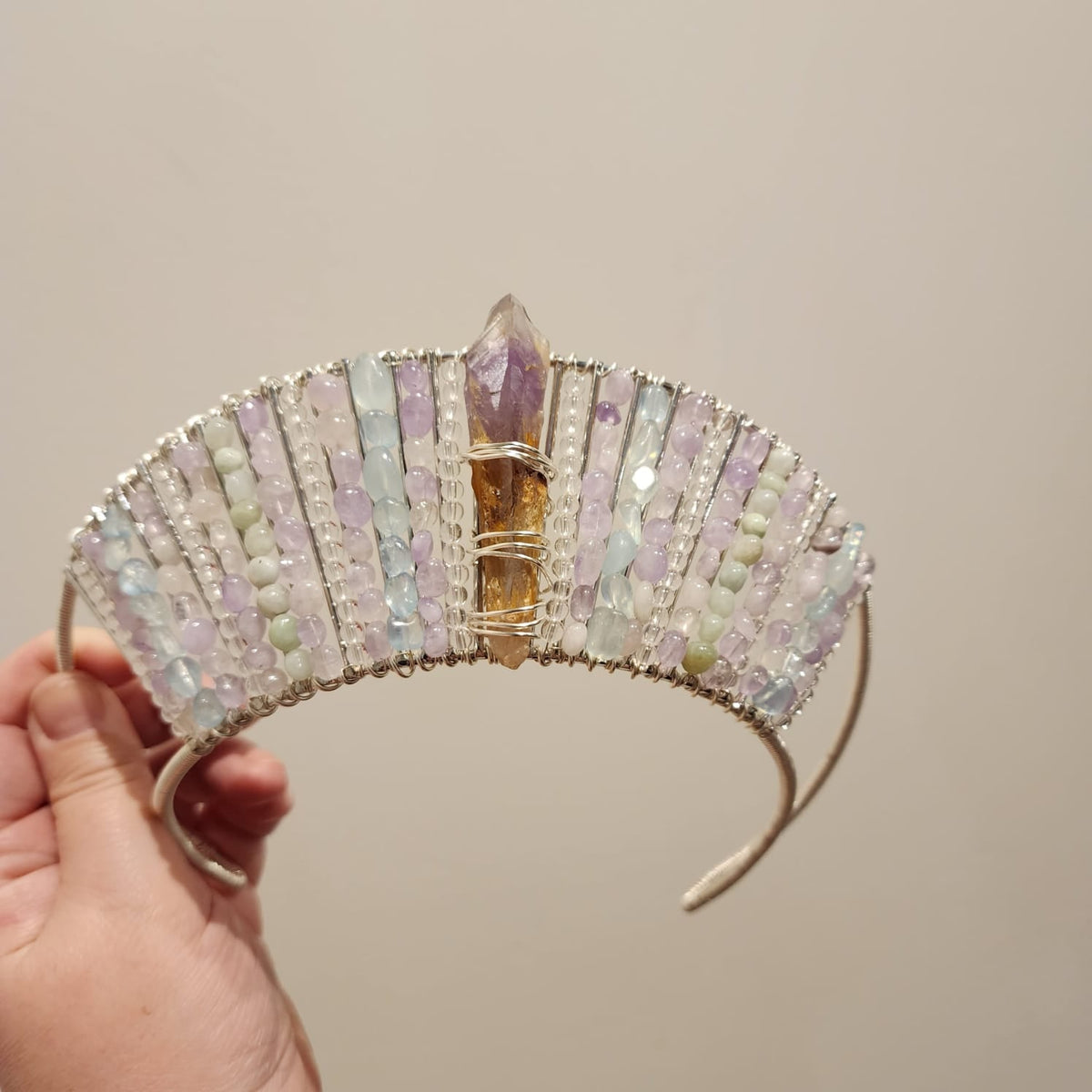 Amethyst, Aquamarine, Clear Quartz, Emerald Crown