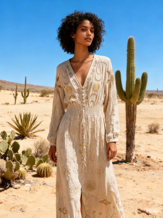 Last Queen Celestial Embroidered Maxi dress