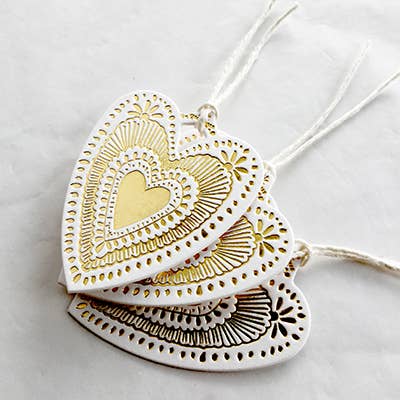 Heart Gold Foil Tag