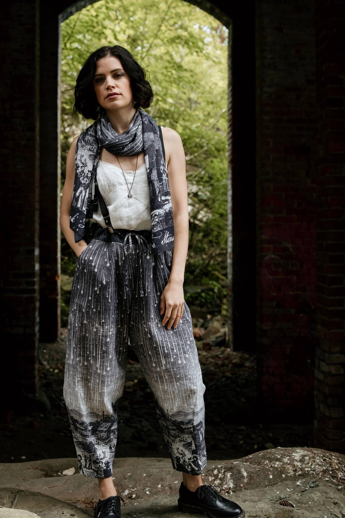 Stargazer Bohemian Scarf with Falling Stars