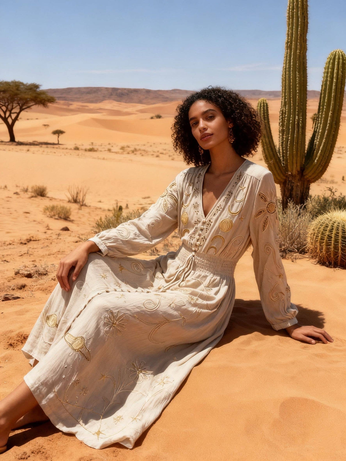 Last Queen Celestial Embroidered Maxi dress