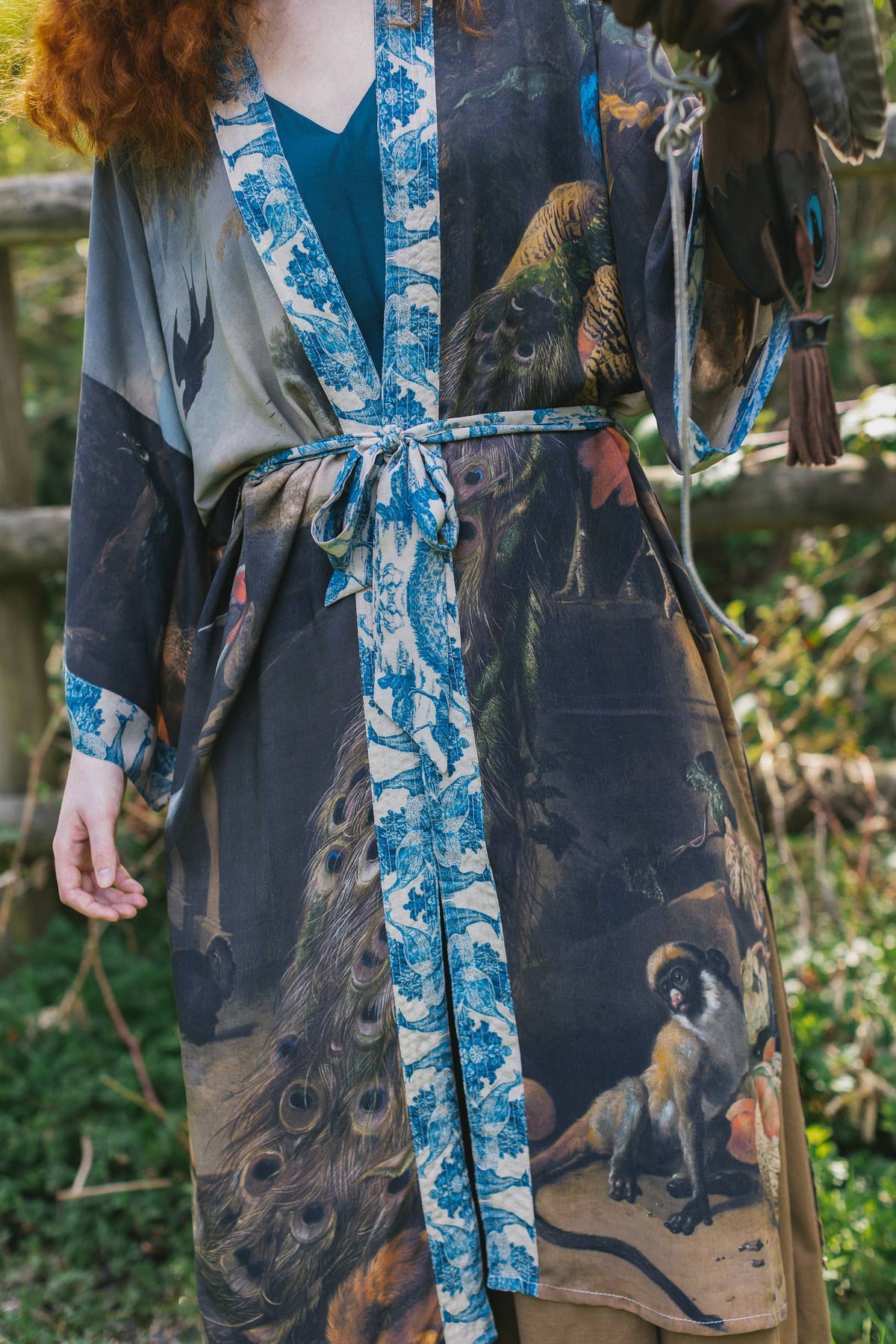 Wild Beauty Peacock Opera Duster Kimono Robe