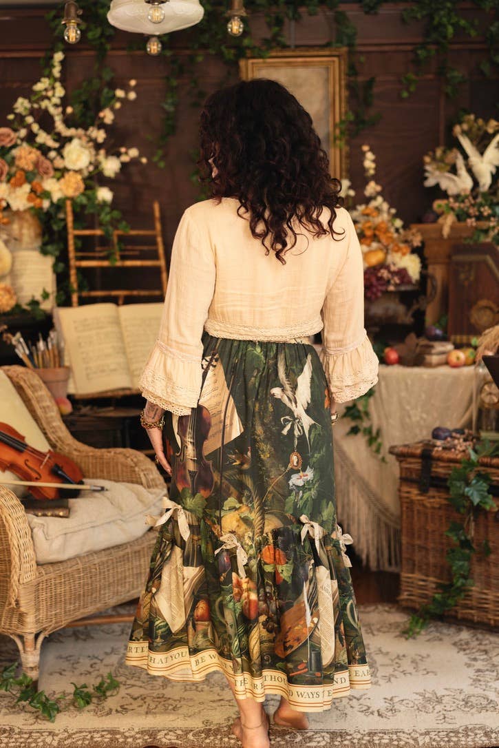 Labour of Love Atelier Skirt w/ florals & violin