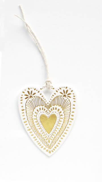 Heart Gold Foil Tag