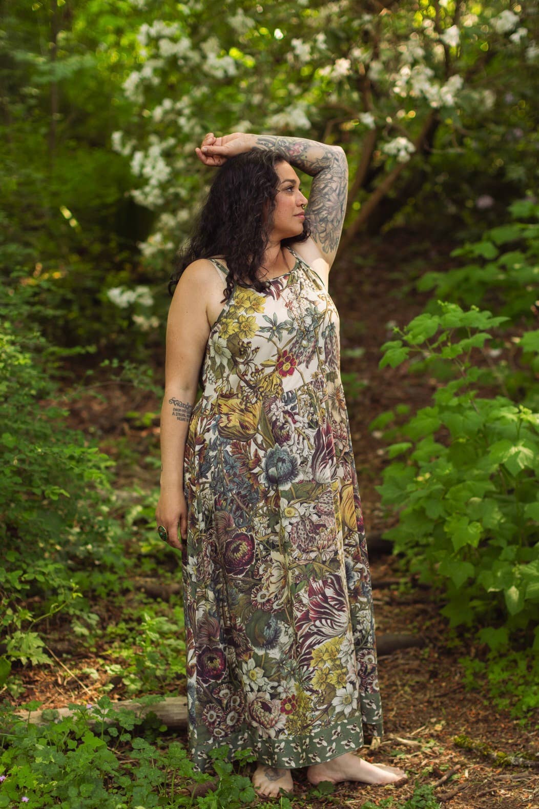 Love Grows Wild Bohéme Long Maxi Slip Dress w/ Bees Flora