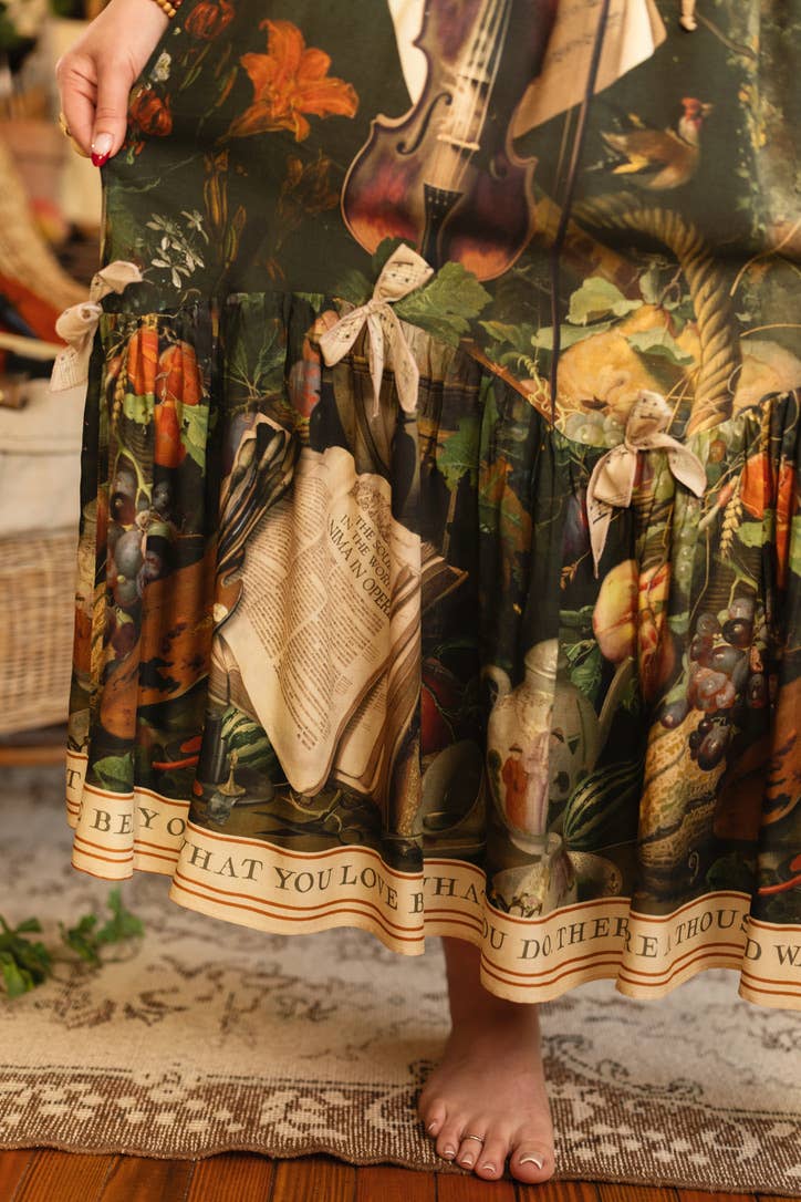 Labour of Love Atelier Skirt w/ florals & violin