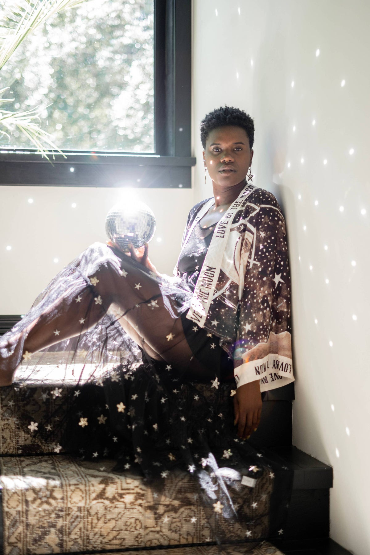 Love By the Moon Pixie Duster Cropped Kimono w/ stars