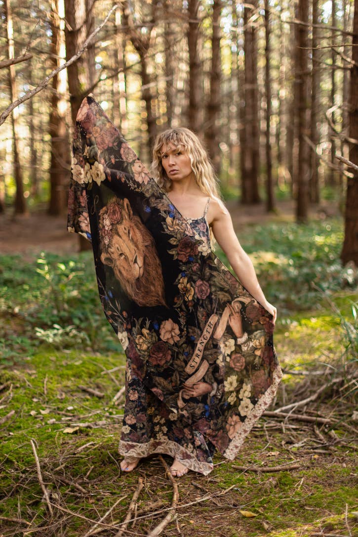 Lionheart Bohemian Scarf w/ botanicals & Narnia Print