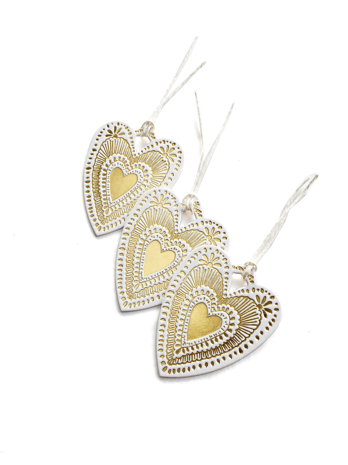 Heart Gold Foil Tag