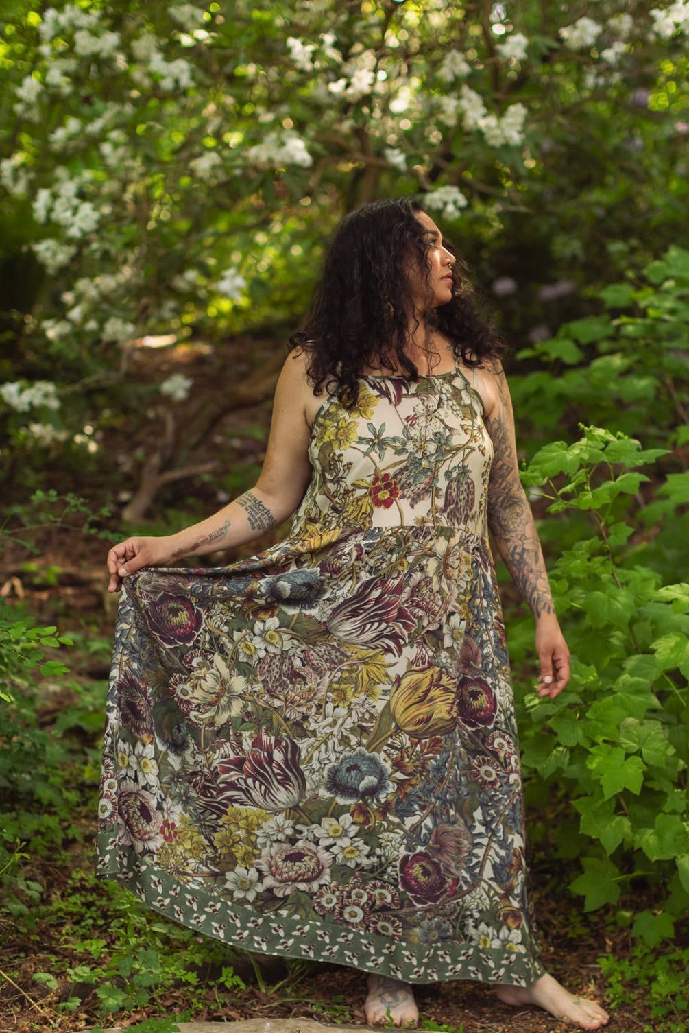 Love Grows Wild Bohéme Long Maxi Slip Dress w/ Bees Flora