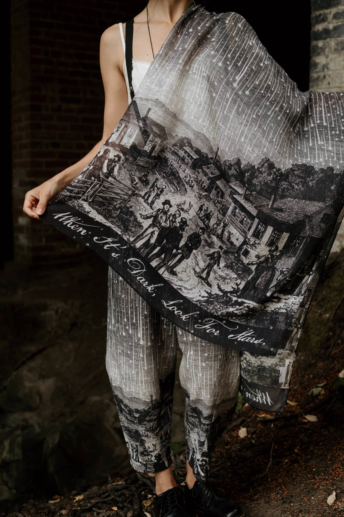Stargazer Bohemian Scarf with Falling Stars