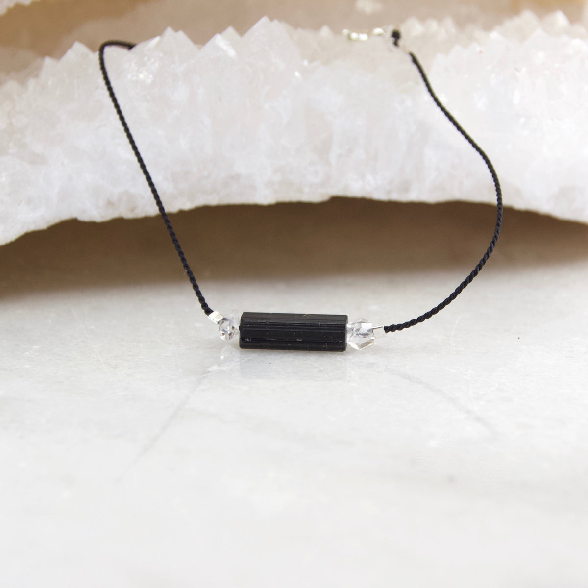 Divine Protection Black Tourmaline Thread Bracelet