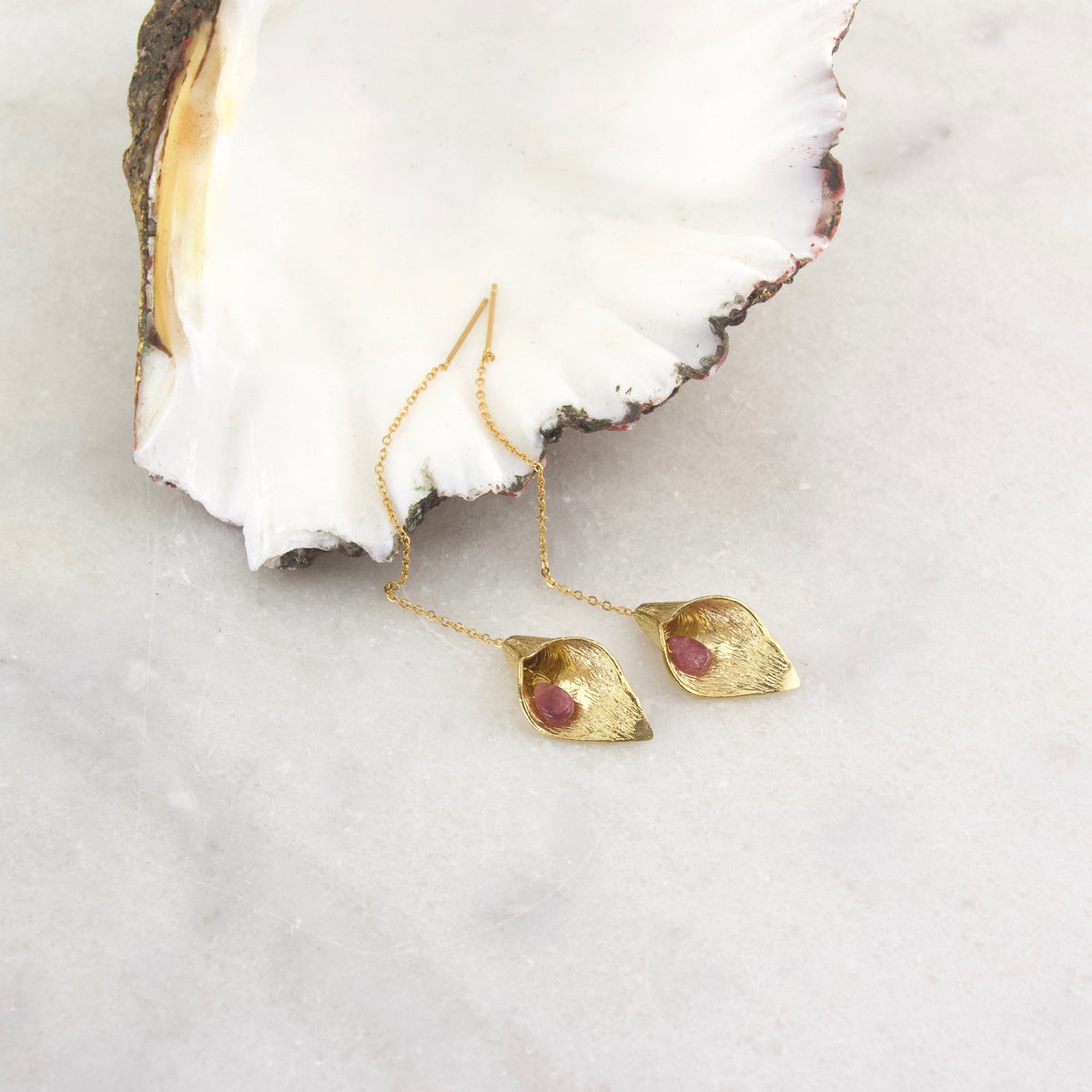 Divine Treasures Tourmaline + Lily Thread Earring