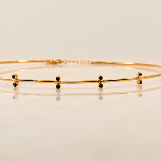 The Big Tease Black Spinel Choker