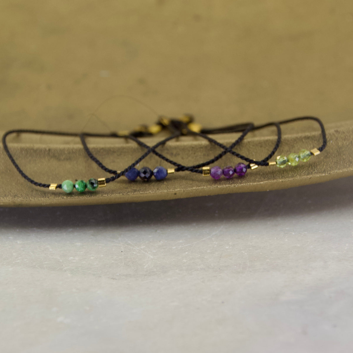 Golden Age Birthstone Thread Bracelet