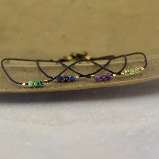 Golden Age Birthstone Thread Bracelet