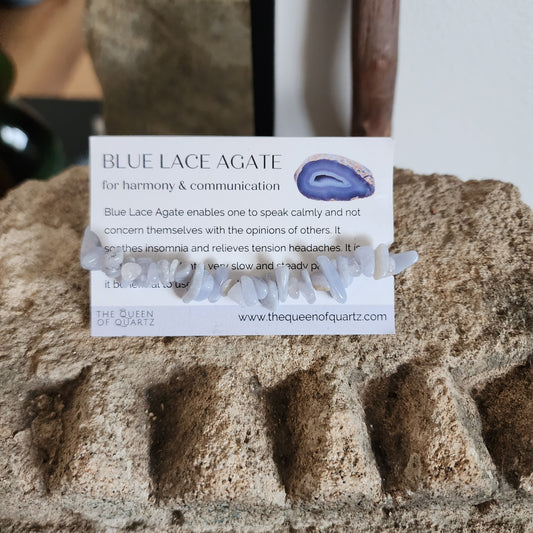 Blue Lace Agate Chip Bracelet