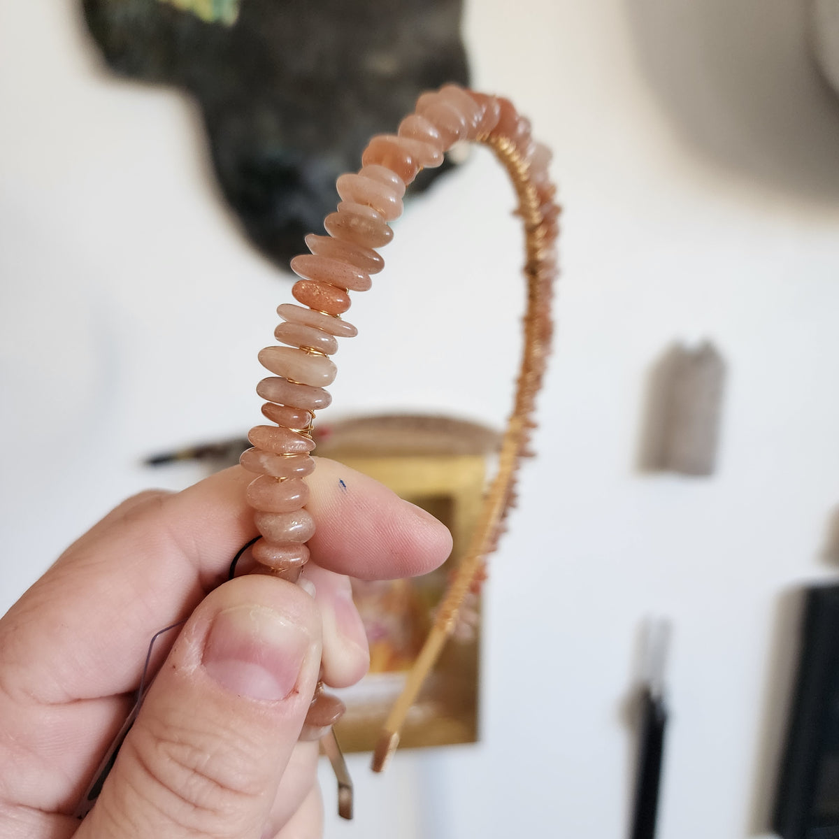 Peach Moonstone Headband