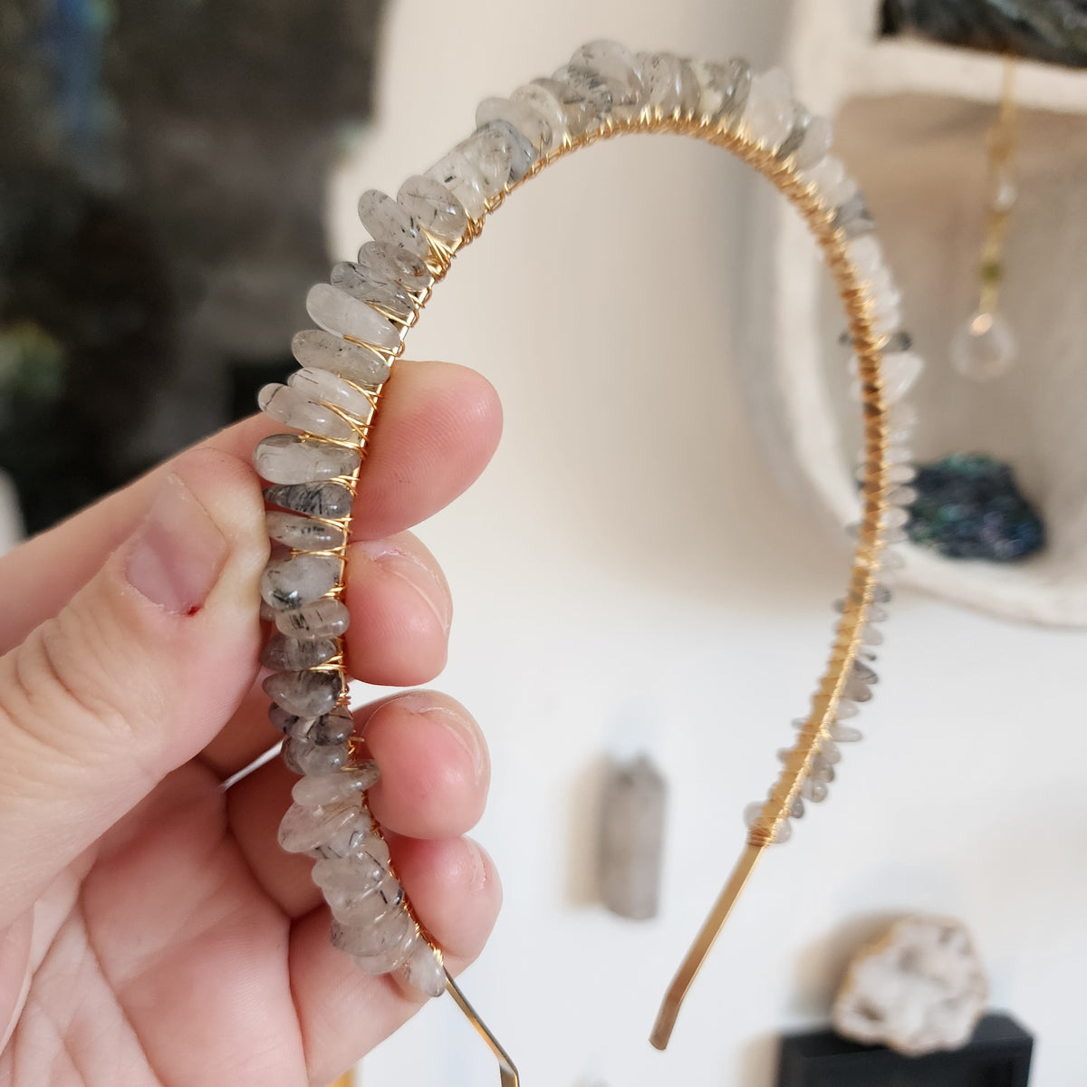 Tourmalinated Quartz Headband