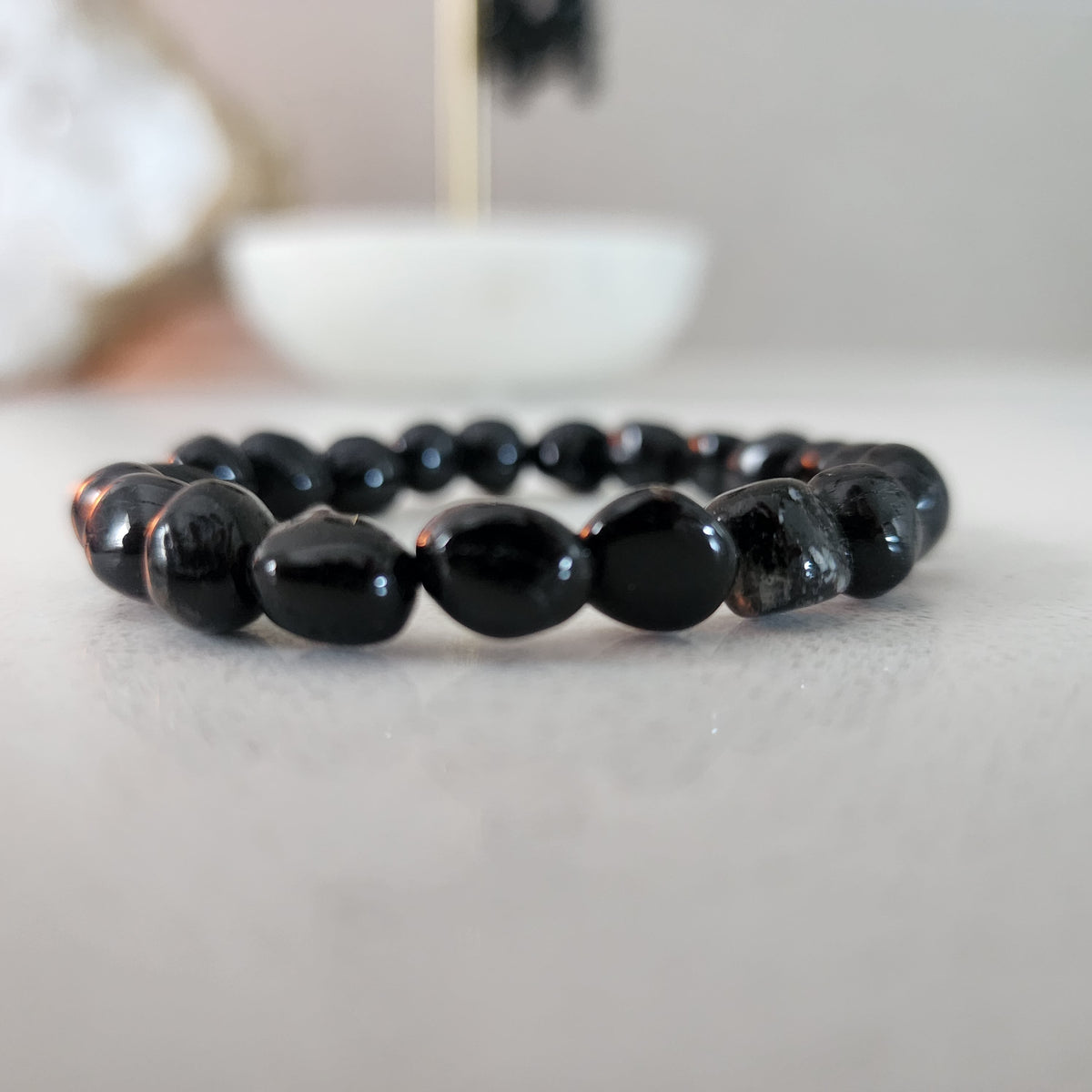 Black Tourmaline Small Nugget Bracelet