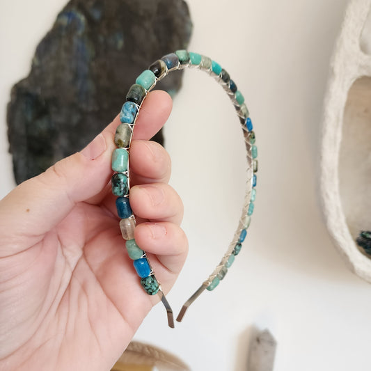 Apatite, Amazonite, Prehnite and Turquoise Headband
