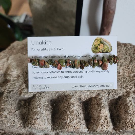 Unakite Chip Bracelet